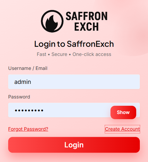 saffronexch login page for users simply login here