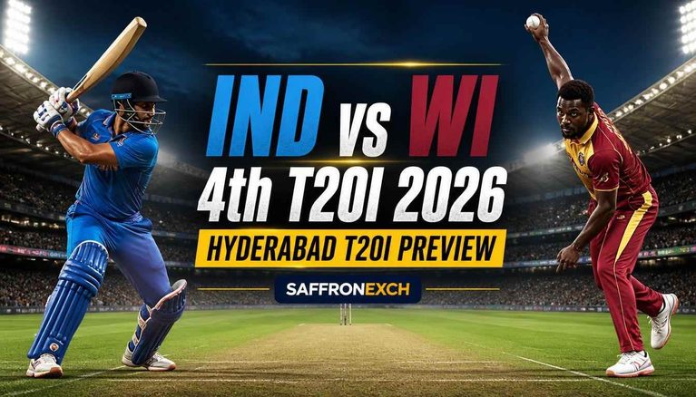 IND vs WI 4th T20I 2026 Hyderabad cricket match preview featuring India and West Indies players | Saffronexch
